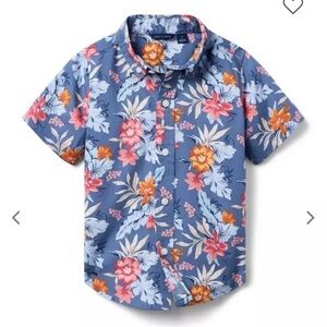 NWT- Janie and Jack Floral Blue Kids Shirt